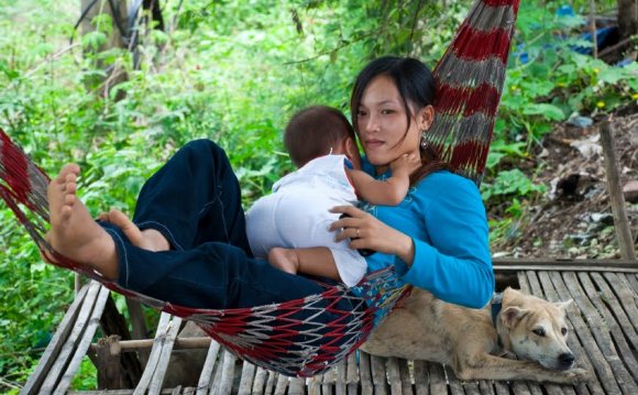 A Vietnamese woman relaxes