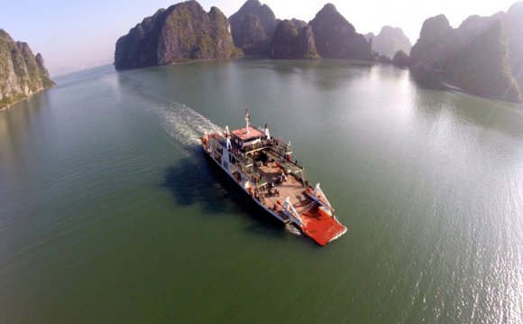 Drone image of cruise ship