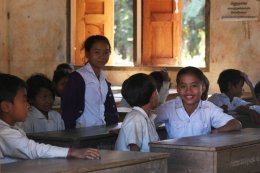 Cambodian college uniforms.