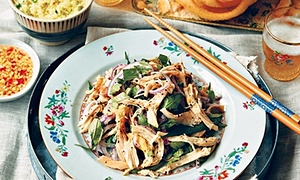 Chicken salad with hot mint