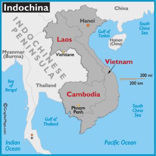 Indochina Map, Cambodia, Map of Vietnam, Laos Map