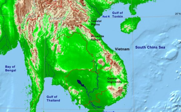 Physical Map of Vietnam