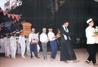 Vietnamese Death Ritual with mourners processing