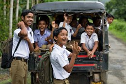 young ones on their way to school in Diglipur on the Andaman Islands.